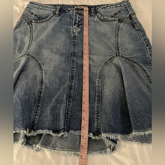 LEI Y2K Sophia Hip Hugger Low Rise Ruffle Denim Skirt 14 Streetwear Fairy Grunge - Picture 9 of 9
